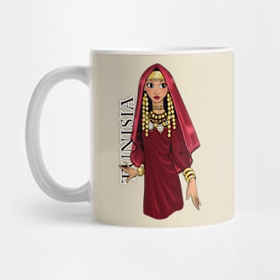 Black is Beautiful - Tunisia Africa Melanin Girl in traditional outfit Mug